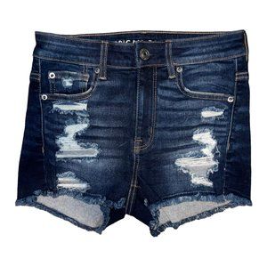 American Eagle Distressed Womens Shorts 2 Next Level Stretch Hi Rise Shortie